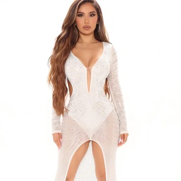 slim fit dress slacks Nova Rhinestone Backless Dress main image 0